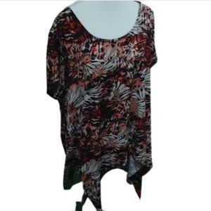 Creations Las Vegas plus size colorful stretchy red, black, orange top